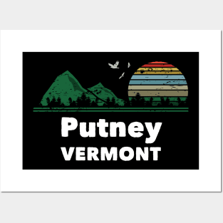 Mountain Sunset Flying Birds Outdoor Putney Vermont Posters and Art